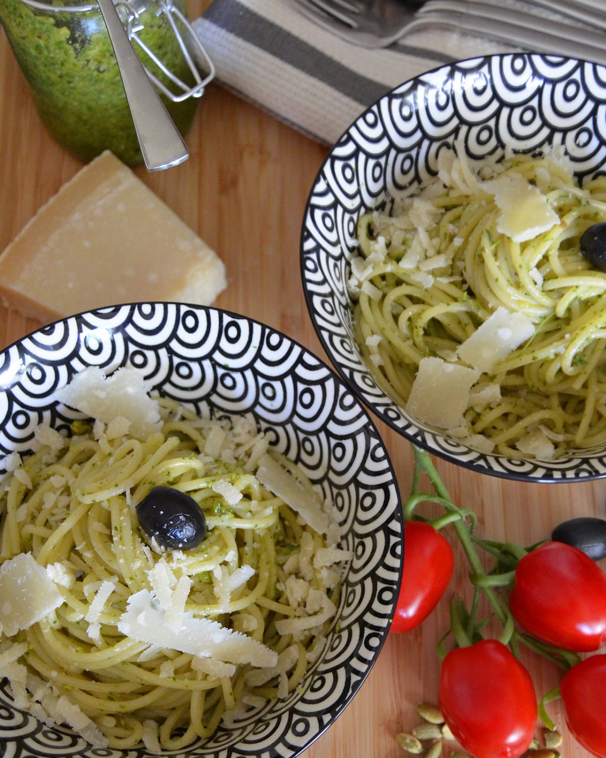 Spaghetti mit Pesto