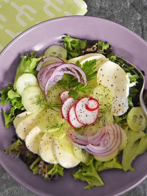 Gurkensalat mit Mozzarella