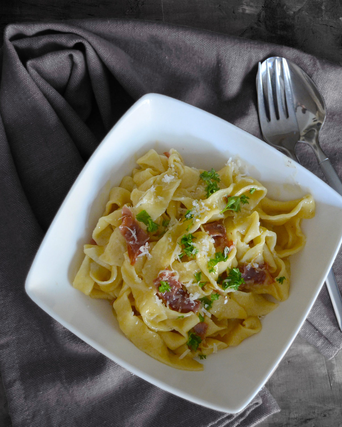 ﻿Tagliatelle carbonara