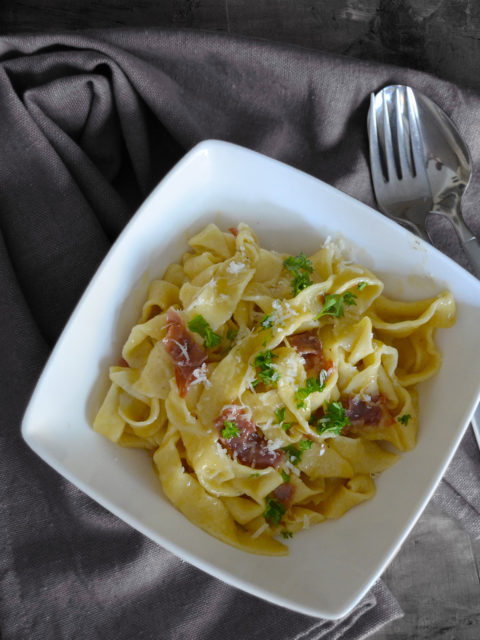 ﻿Tagliatelle carbonara