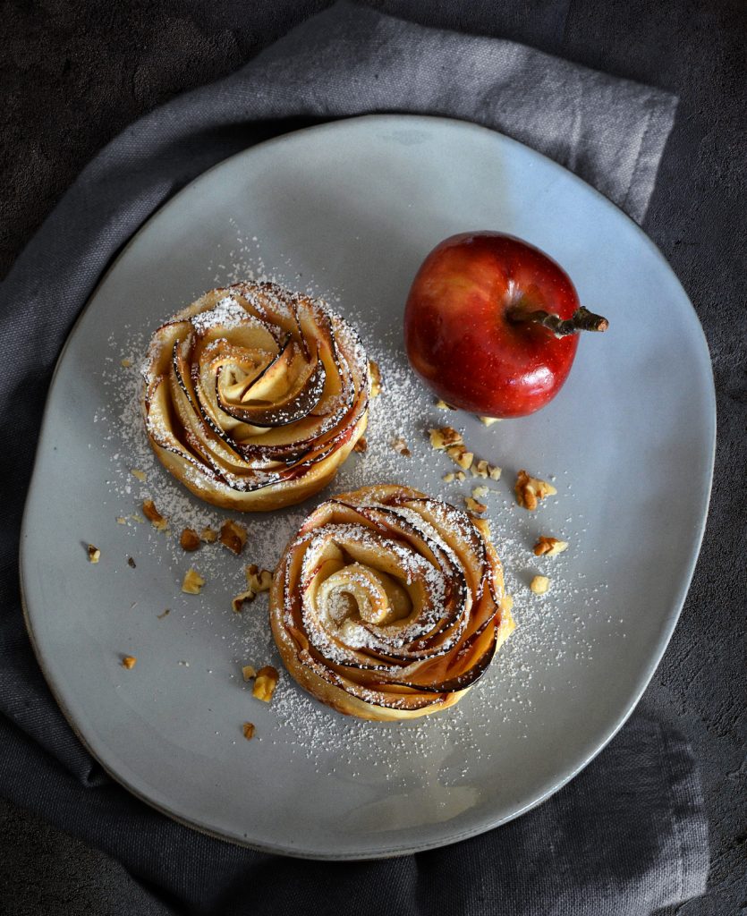 Blätterteig-Apfel-Rosen