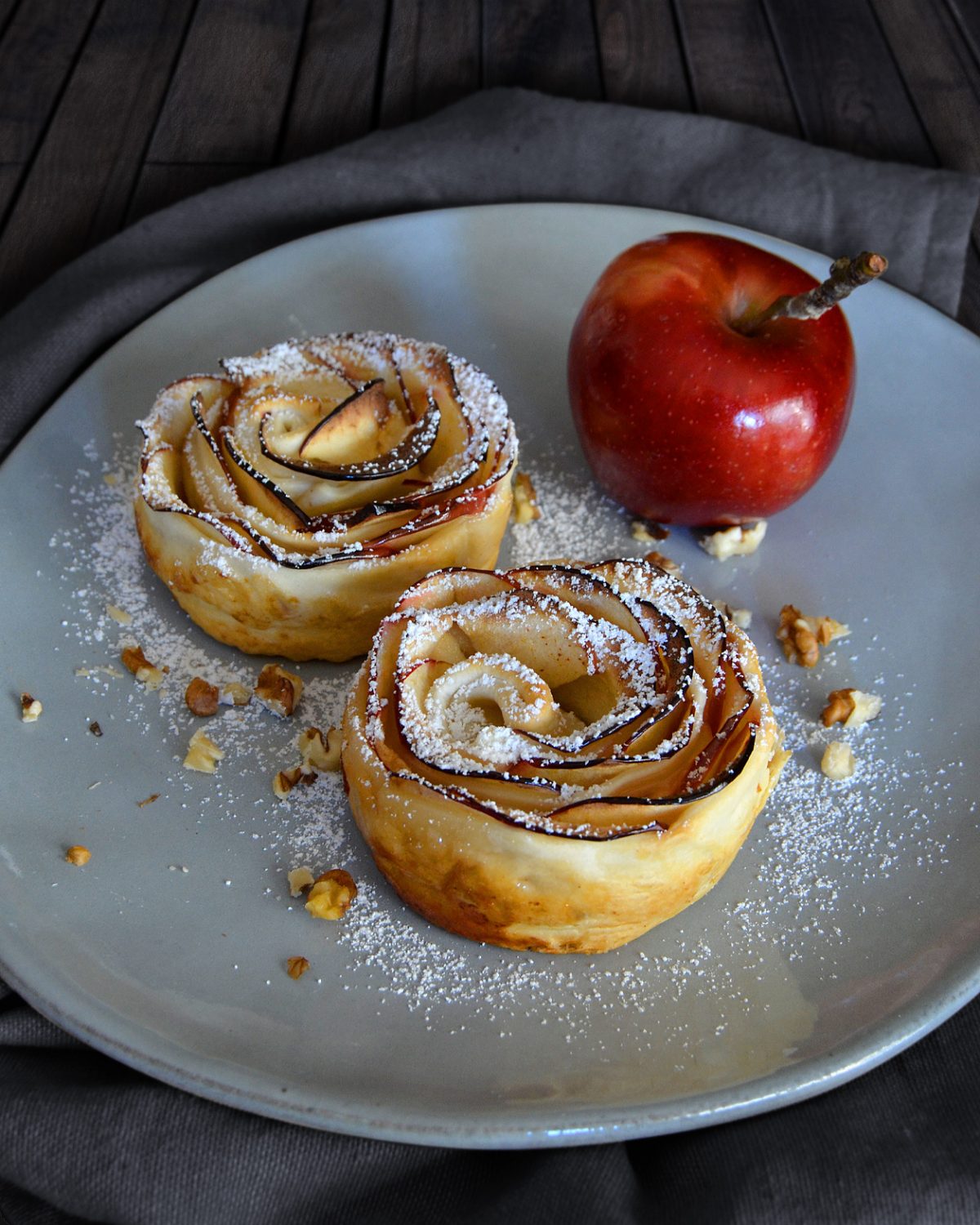 Blätterteig-Apfel-Rosen