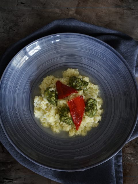 Blumenkohlrisotto mit Pesto