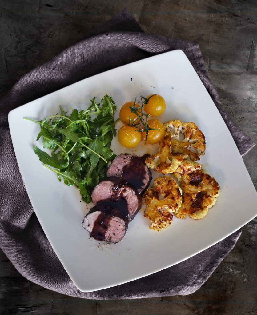 Schweinwfilet mit gebackenem Blumenkohl