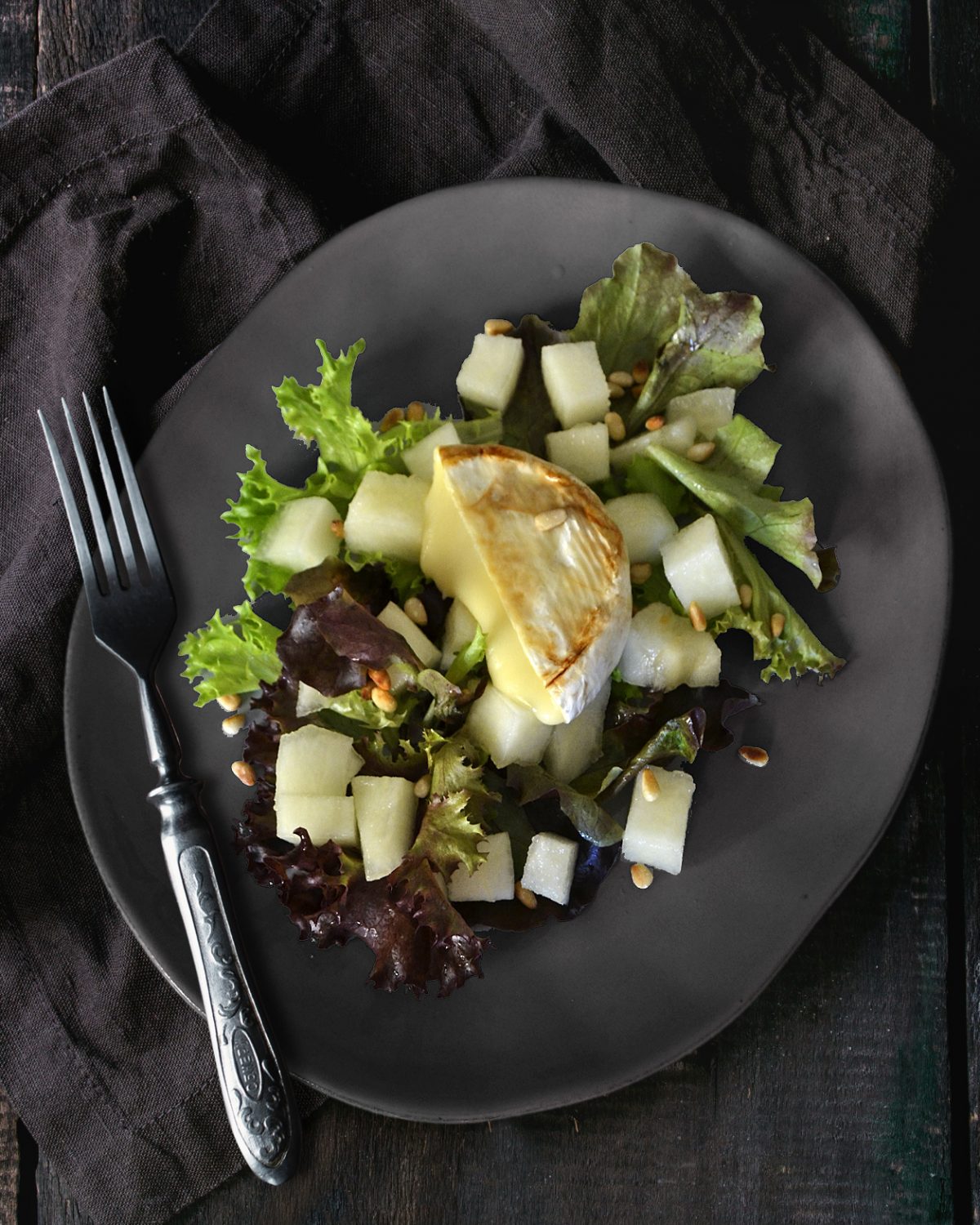 Melonensalat mit Camembert