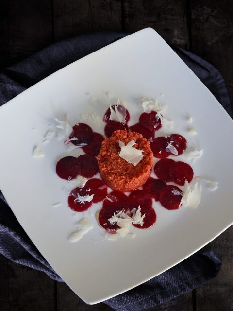 Rote Bete Carpaccio mit Möhrensalat