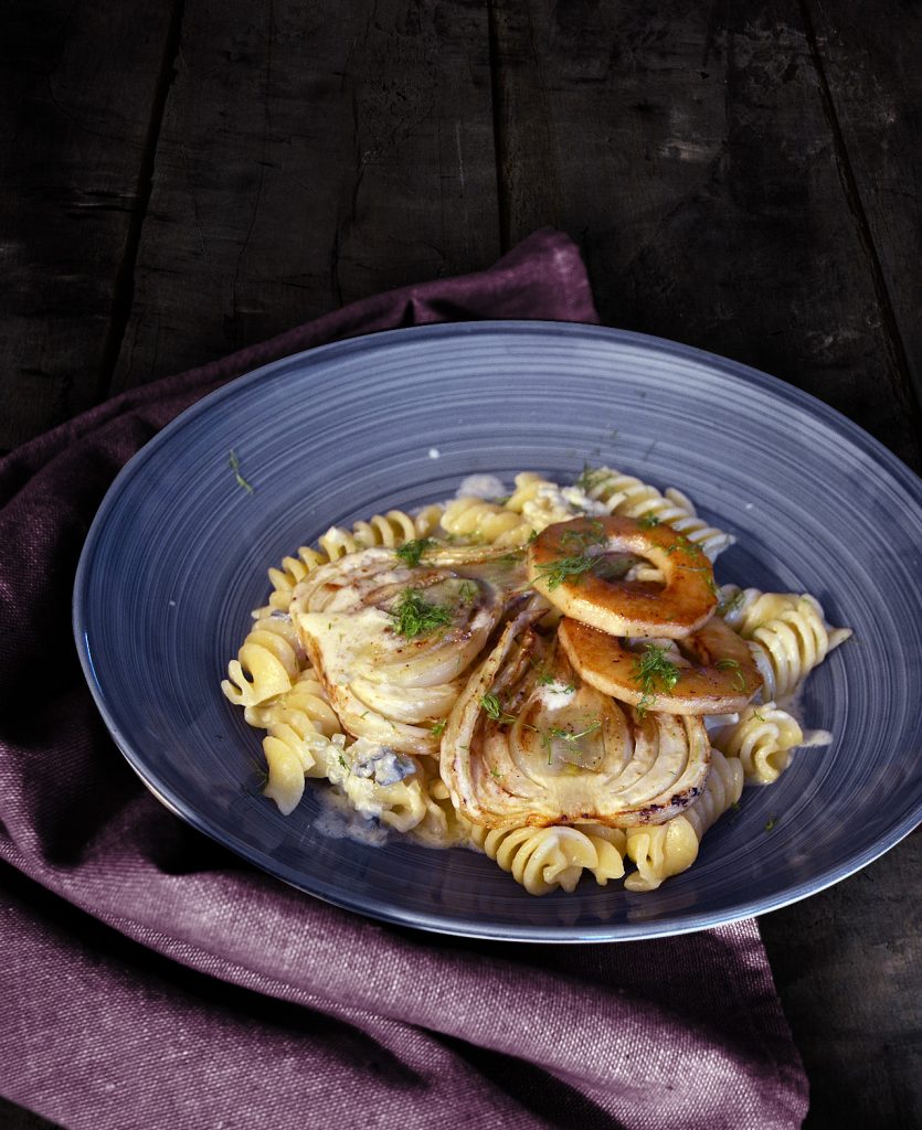 Karamellisierter Fenchel auf Pasta