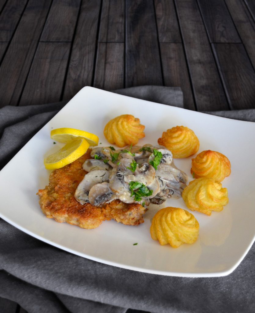 Schnitzel mit Rahmchampignons