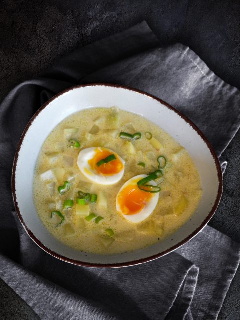 Kartoffel-Kohlrabi-Suppe mit Senf