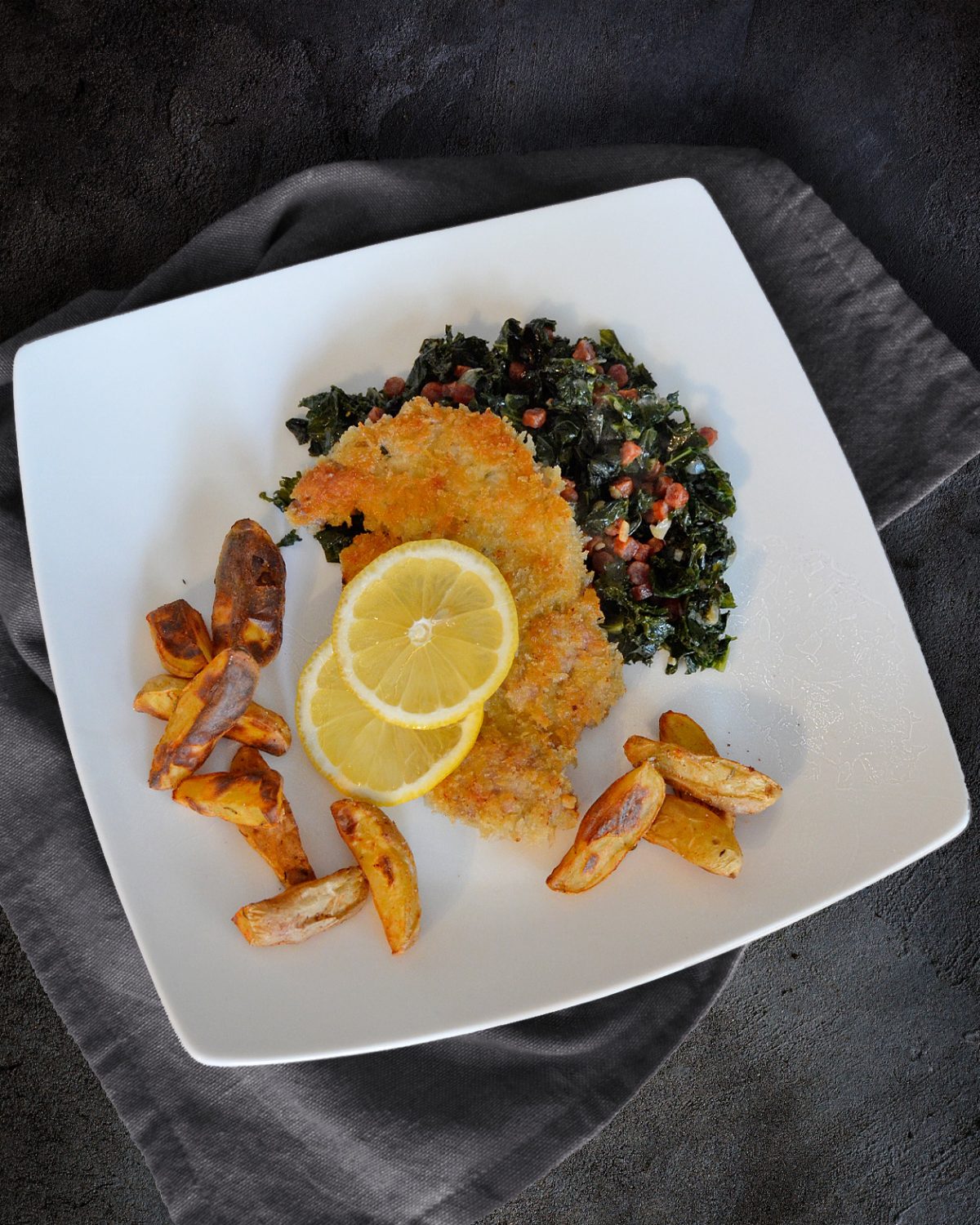 Grünkohl mit Schnitzel