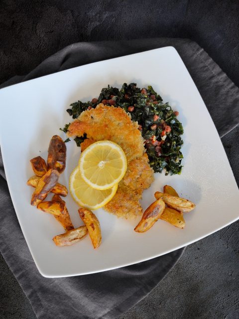 Grünkohl mit Schnitzel