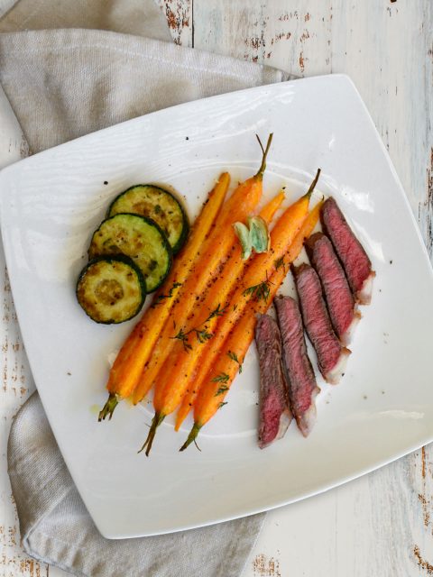 Zucchine alla scapece | Parmesanmöhren | Steakstreifen