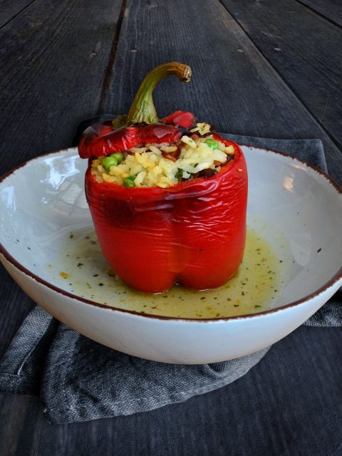 Paprika gefüllt mit Risotto