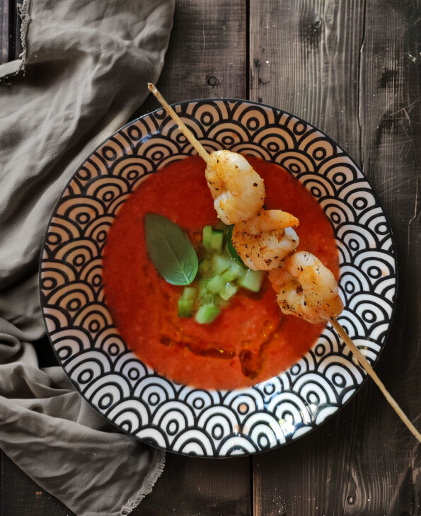 Gazpacho mit Garnelen