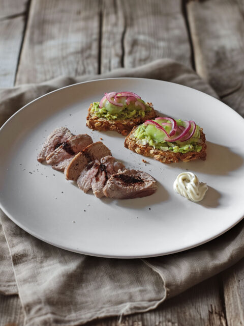 Guacamolestullen mit Schweinefilet