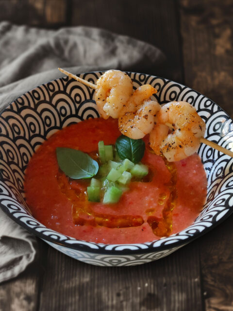 Gazpacho mit Garnelen