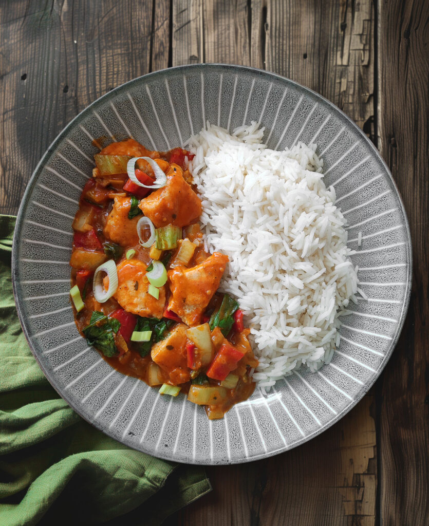 Hähnchencurry mit Pak Choi und Paprika
